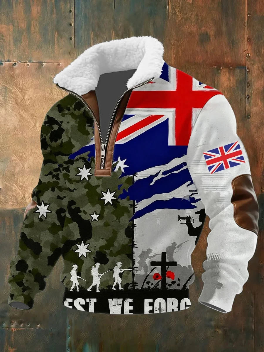 Lest We Forget Quarter Zip Sweatshirt Memorial Tribute Clothing Gift For Veterans - Foxy23shop