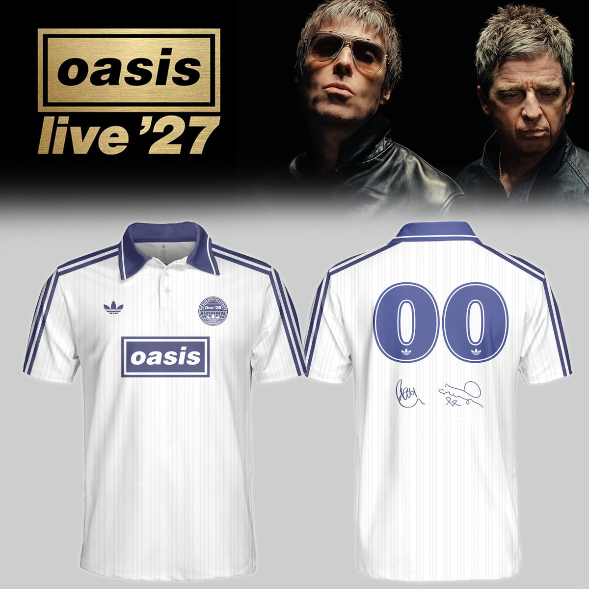 Custom Oasis Store TZ Merch Oasis Live 27 World Tour Polo Shirt Gifts For Music Buffs - Foxy23shop