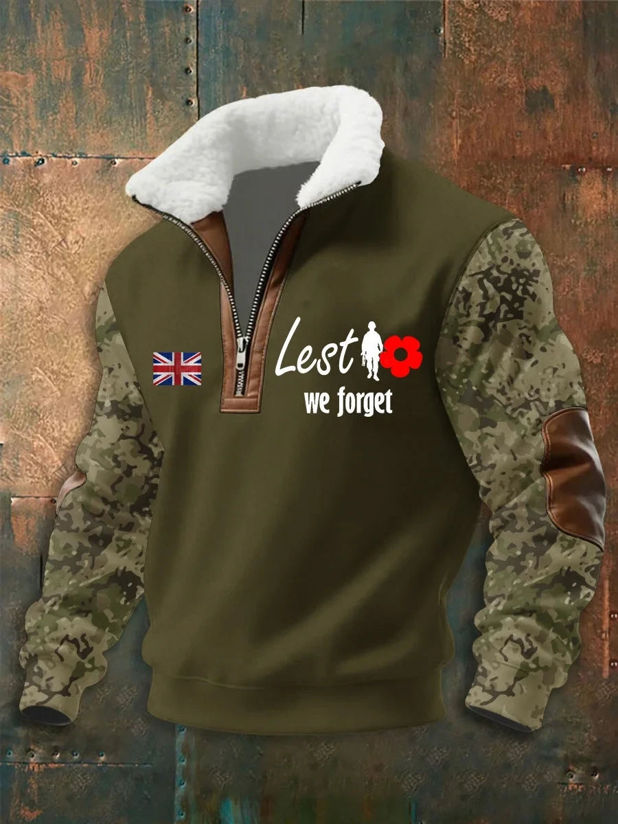 Lest We Forget Quarter Zip Sweatshirt Apparel Gift For Military Dads - Foxy23shop