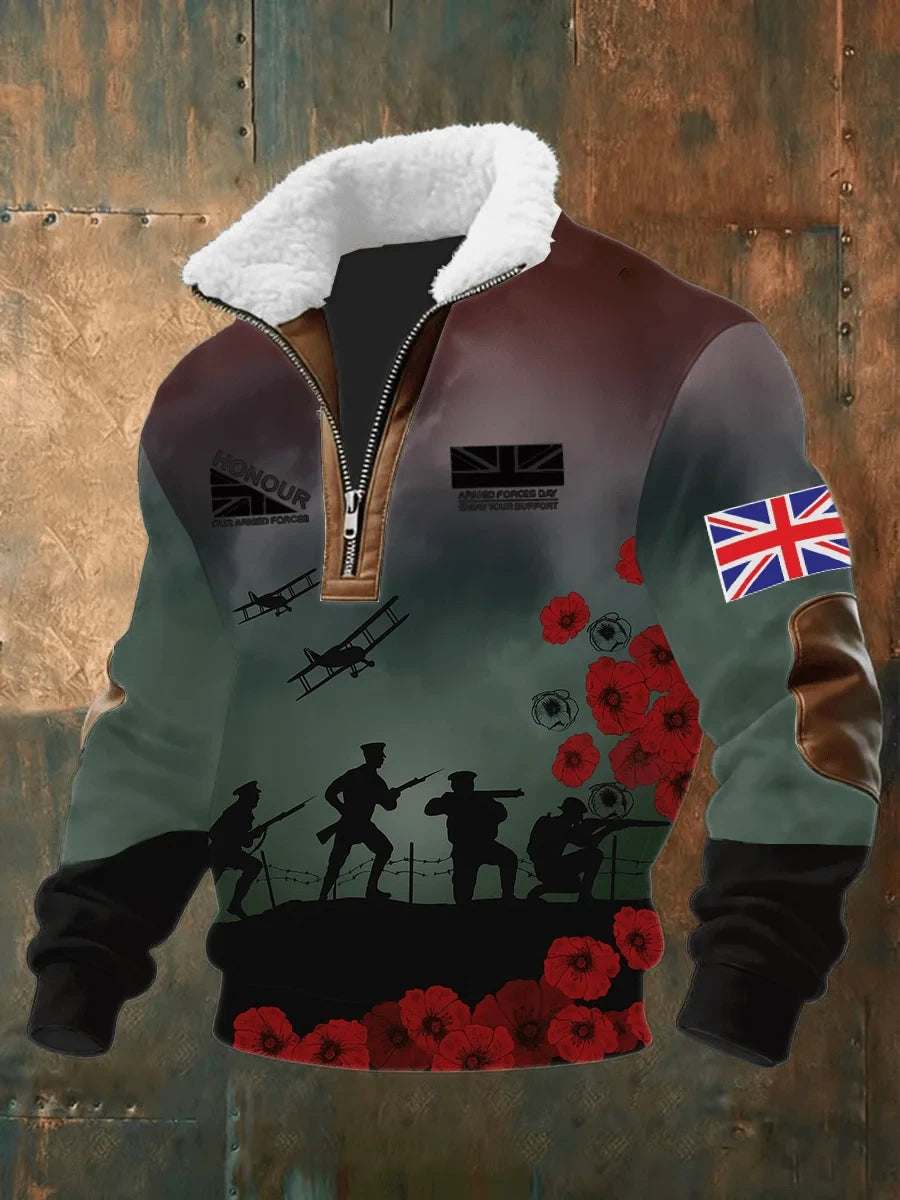 Remembrance Day Lest We Forget Quarter Zip Sweatshirt Clothing Unique Gift For Veterans - Foxy23shop
