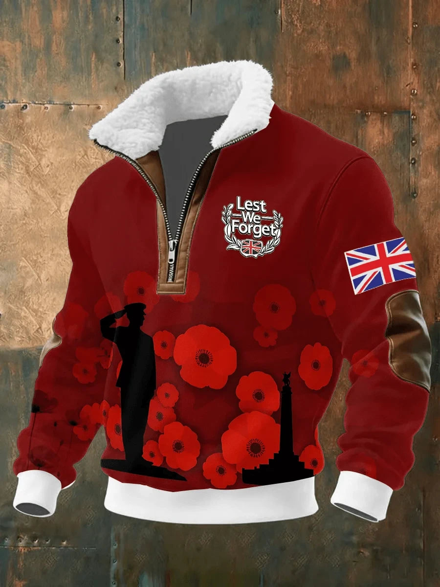 Lest We Forget Quarter Zip Sweatshirt Veteran Memorial Clothing Gift For Patriotic Dads - Foxy23shop