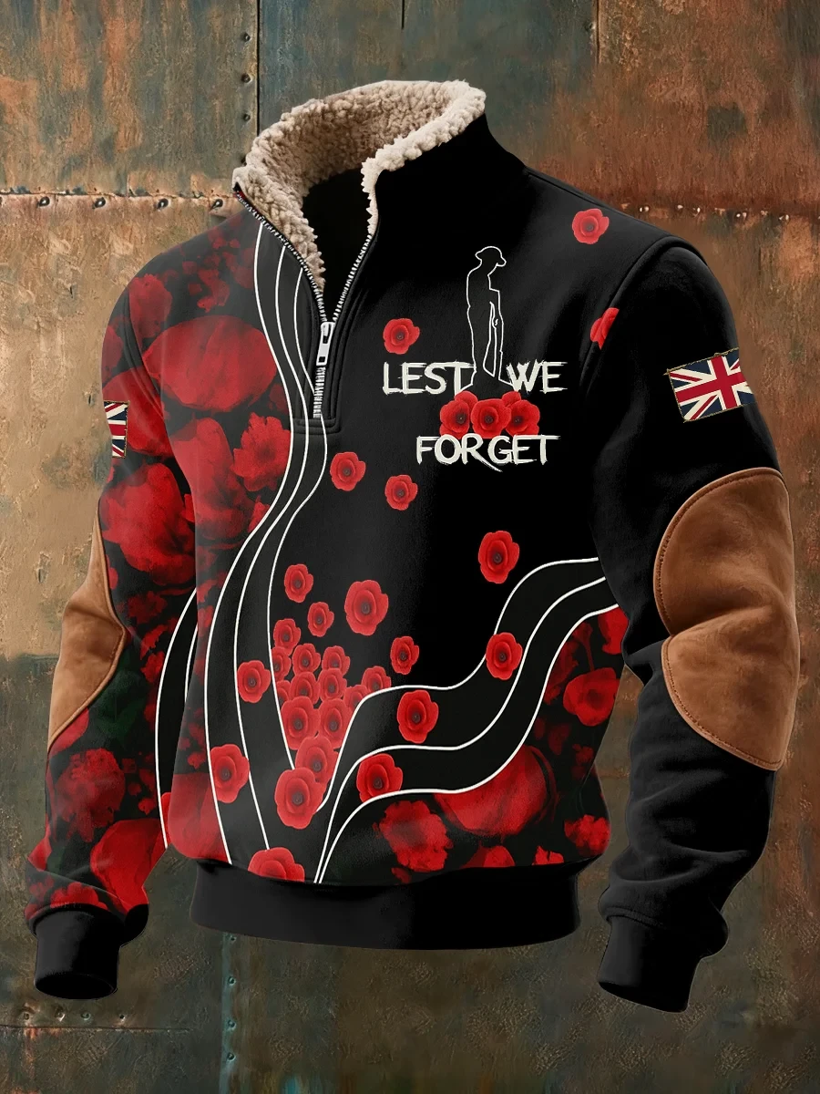 Lest We Forget Quarter Zip Sweatshirt Remember The Fallen Apparel Gift For Veterans - Foxy23shop