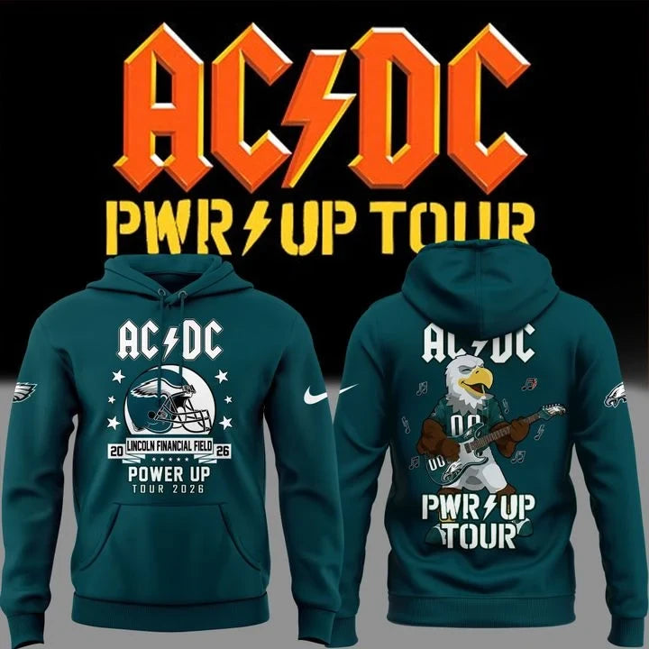 AC DC X Philadelphia Eagles Merch Power Up Tour 2026 Hoodie Best Fans Gifts - Foxy23shop