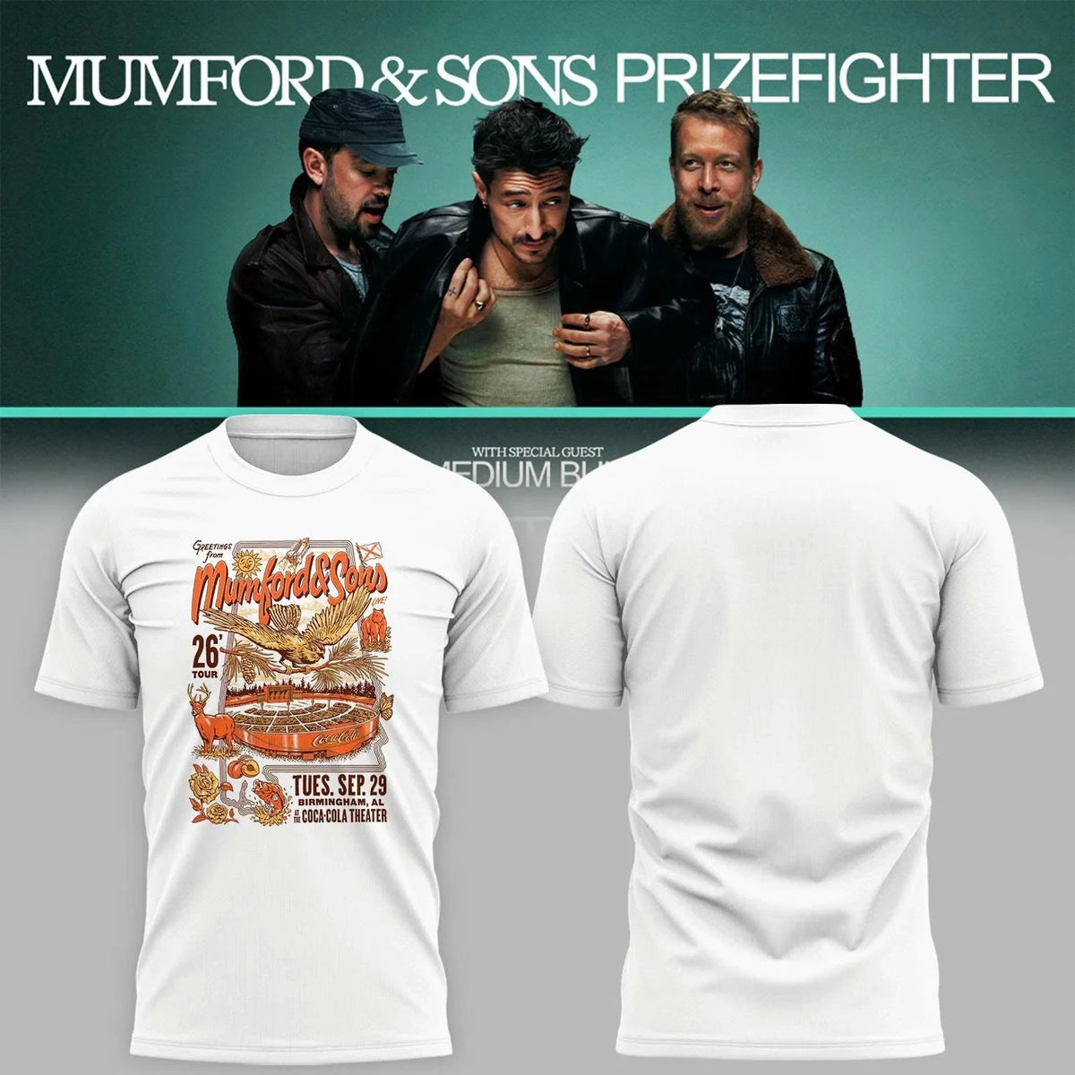 Mumford And Sons Merch Prizefighter Tour 2026 White Shirt Mumford And Sons Clothing - Foxy23shop