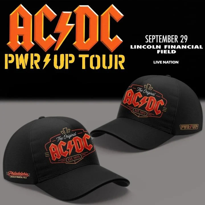 AC DC x Philadelphia Eagles Merch Power Up Tour 2026 Hat AC DC Concert Cap - Foxy23shop