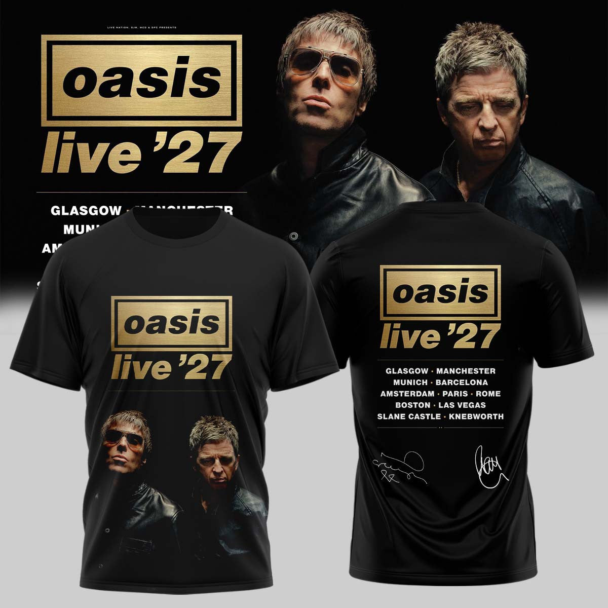 Oasis Merch Live 27 World Tour Signature Shirt Unique Gifts For Oasis Lovers - Foxy23shop