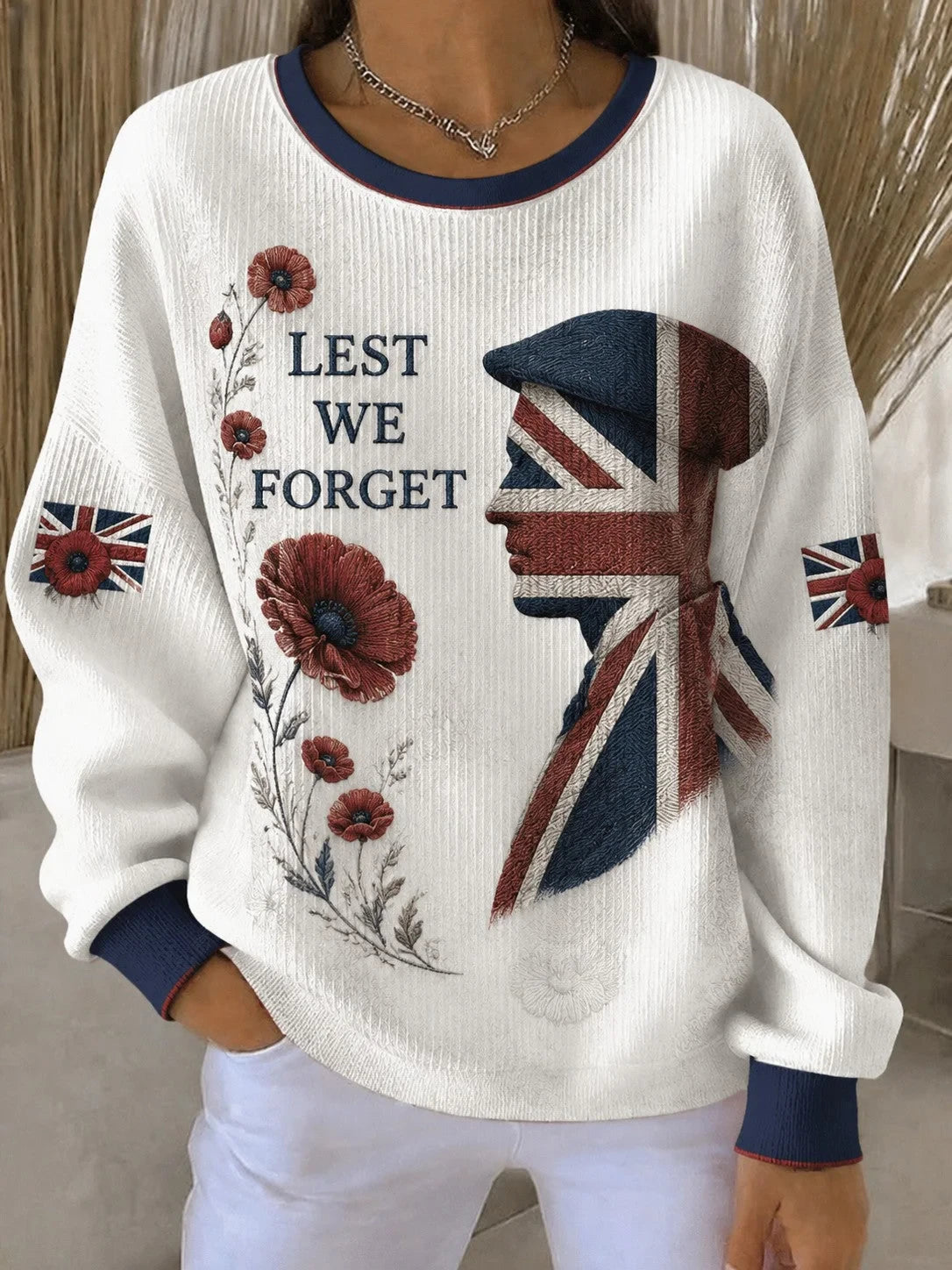 Lest We Forget Sweatshirt Military Heritage Tribute Clothing Gift For Women - Foxy23shop