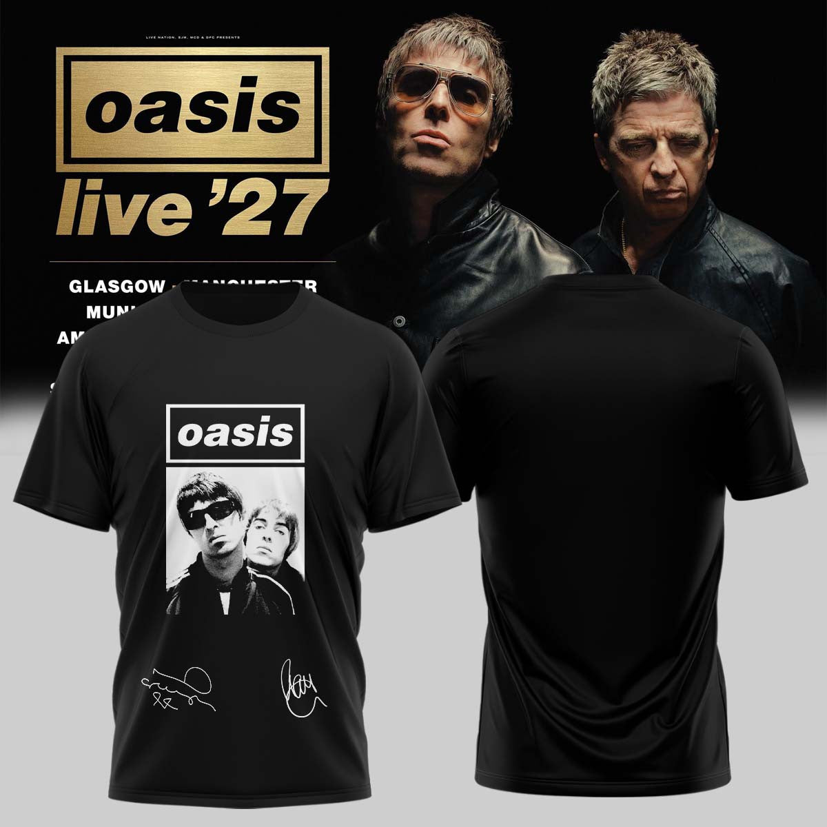 Oasis Store TZ Merch Oasis Live 27 World Tour Signature Shirt Unique Gifts For Brother - Foxy23shop
