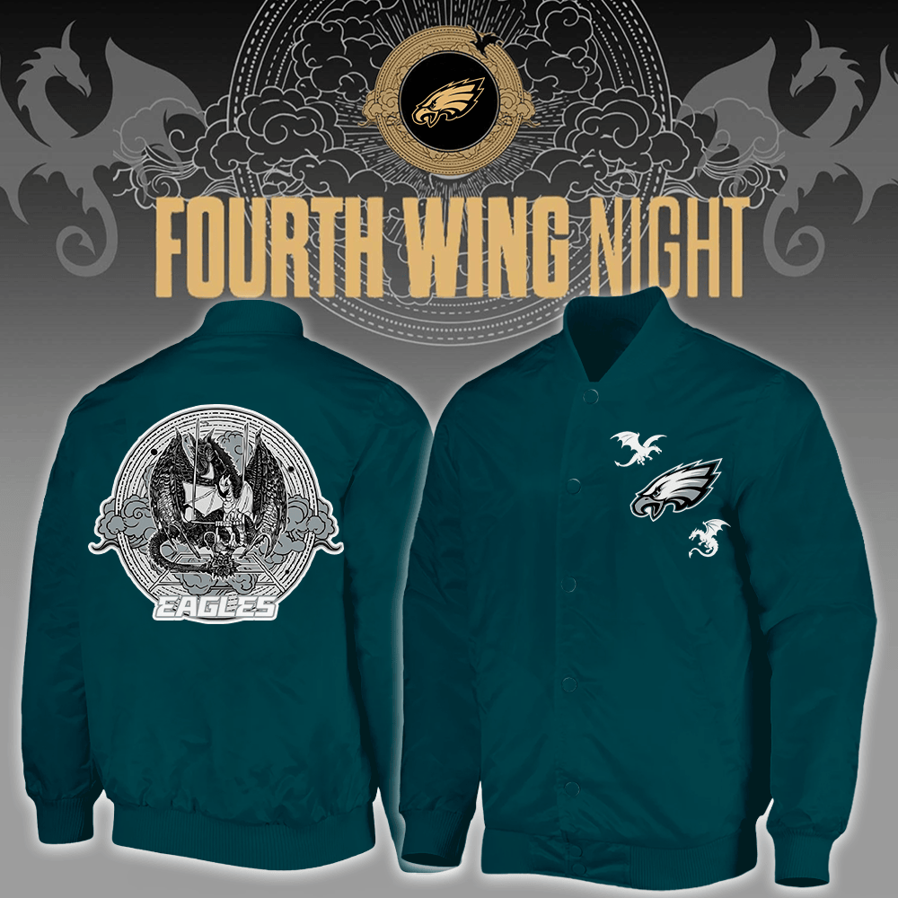 Philadelphia Eagles Merch 2026 NFL x Fourth Wing Night Jacket Best Fan Gear - Foxy23shop