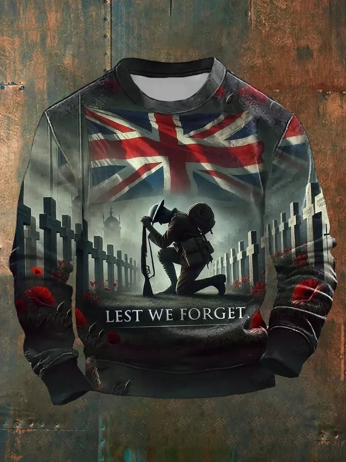 Lest We Forget Sweatshirt Mens British Veteran Crewneck Gift For Friends - Foxy23shop
