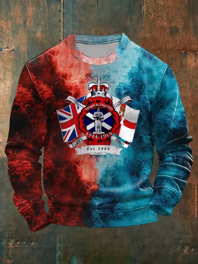 Mens British Veteran Crew Neck Sweatshirt Patriot Apparel Gifts For Him - Foxy23shop