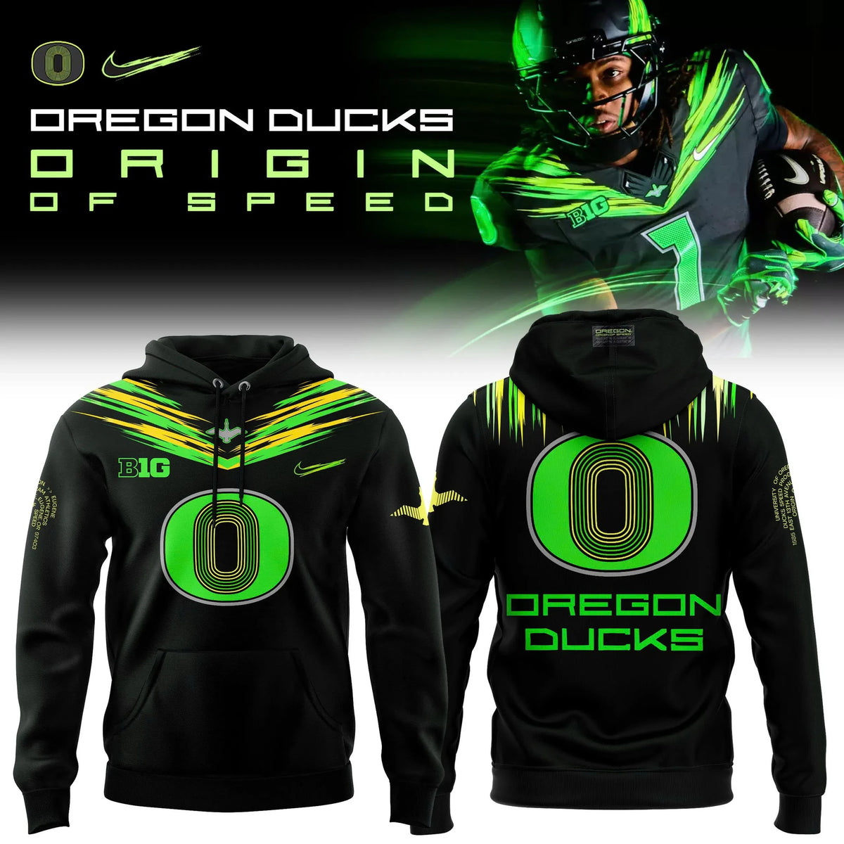 Oregon Ducks Origin Of Speed 2026 Hoodie Oregon Ducks Hooded Sweatshirt - Foxy23shop