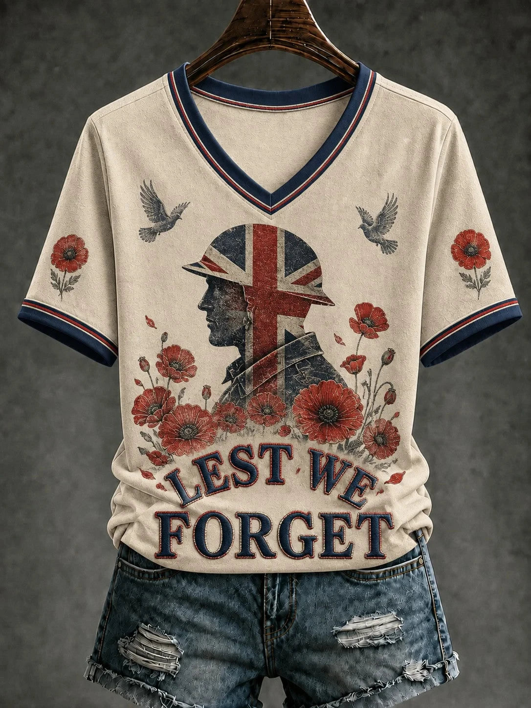 Lest We Forget V-Neck Shirt Fallen Heroes Legacy Shirt Gift For Women - Foxy23shop