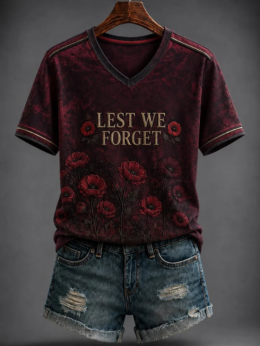 Lest We Forget V-Neck Shirt Lest We Forget Tribute Shirt Gift For Moms - Foxy23shop