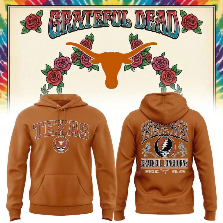 Texas Longhorns X Grateful Dead Hoodie Texas Longhorns Merch Gifts For Fans - Foxy23shop