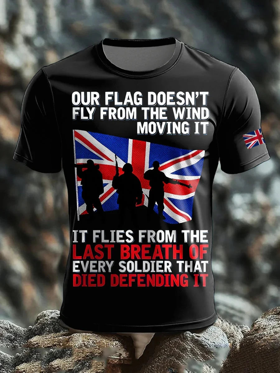 Our Flag Doesn't Fly From The Wind Moving It T-Shirt Patriot Clothing Gift For Veterans - Foxy23shop