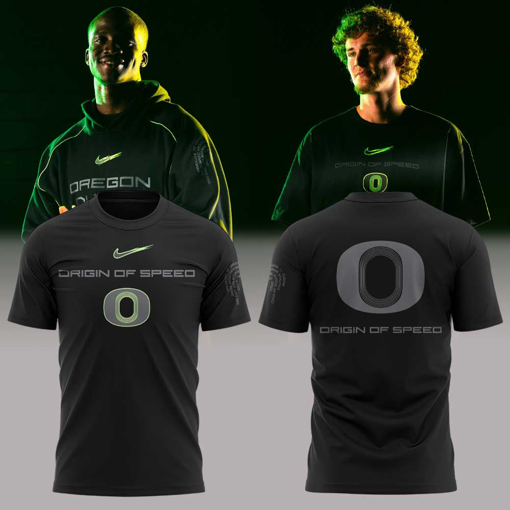 Oregon Ducks Merch Origin Of Speed 2026 Black T-Shirt Oregon Ducks Clothes Fan Gear - Foxy23shop