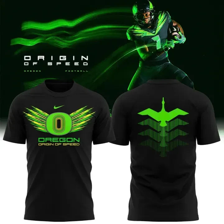 Oregon Ducks Origin Of Speed 2026 Black T-Shirt Oregon Ducks Clothes Fans Gear - Foxy23shop