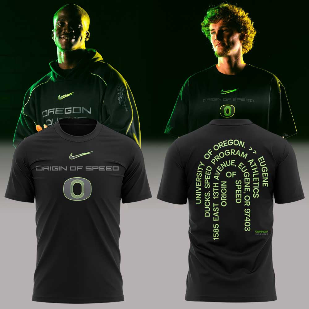 Oregon Ducks Merch Origin Of Speed 2026 Black T-Shirt Gifts For Duck Fans - Foxy23shop