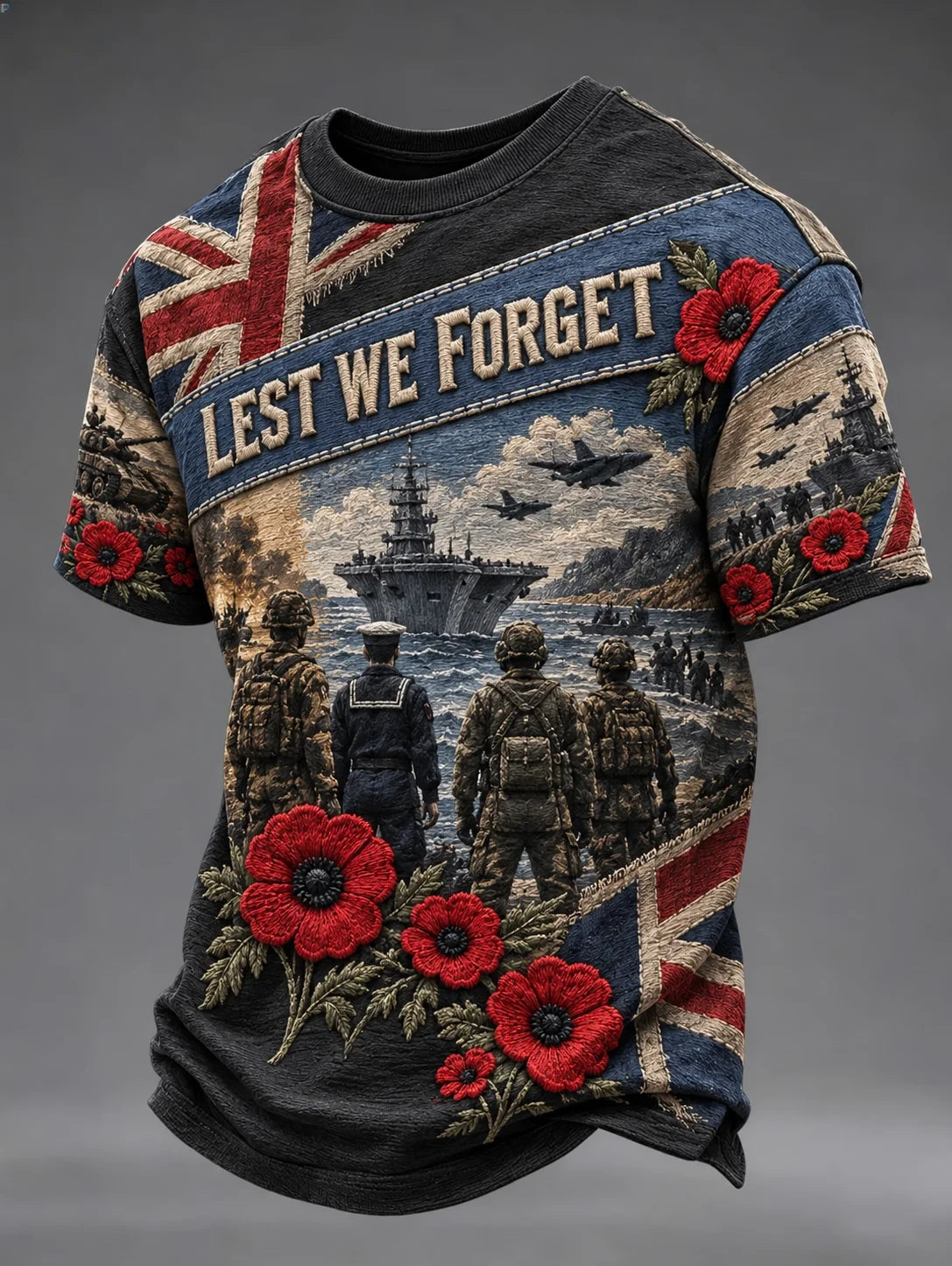 Lest We Forget T-Shirt Poppy Remembrance Shirt Gift For Fathers - Foxy23shop