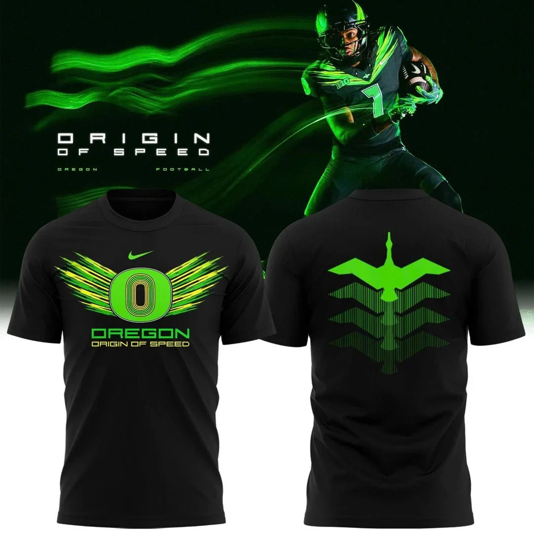 Oregon Ducks Merch Origin Of Speed 2026 Black T-Shirt Best Gifts For Duck Fans - Foxy23shop