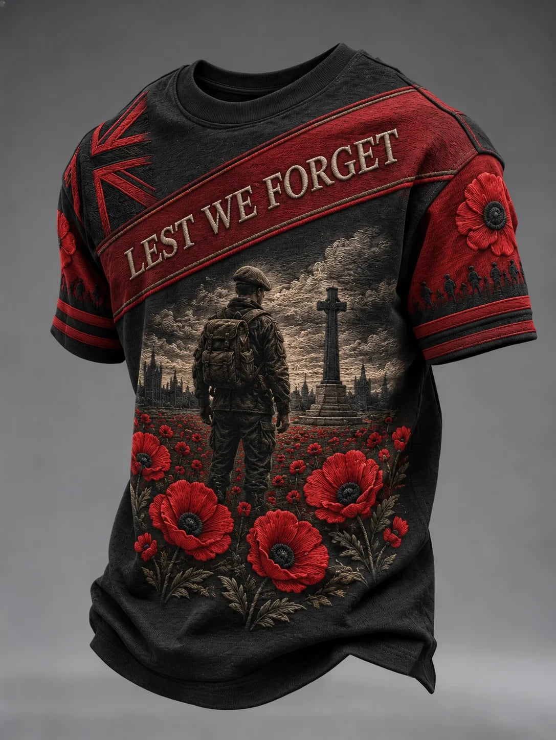 Lest We Forget T-Shirt Remember The Fallen Shirt Gift For Veterans - Foxy23shop