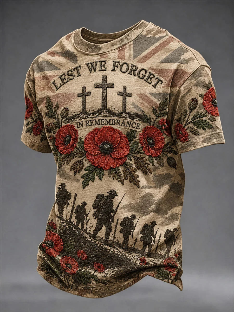 Lest We Forget Print T-Shirt Unique Clothing Gift Idea For Friends - Foxy23shop