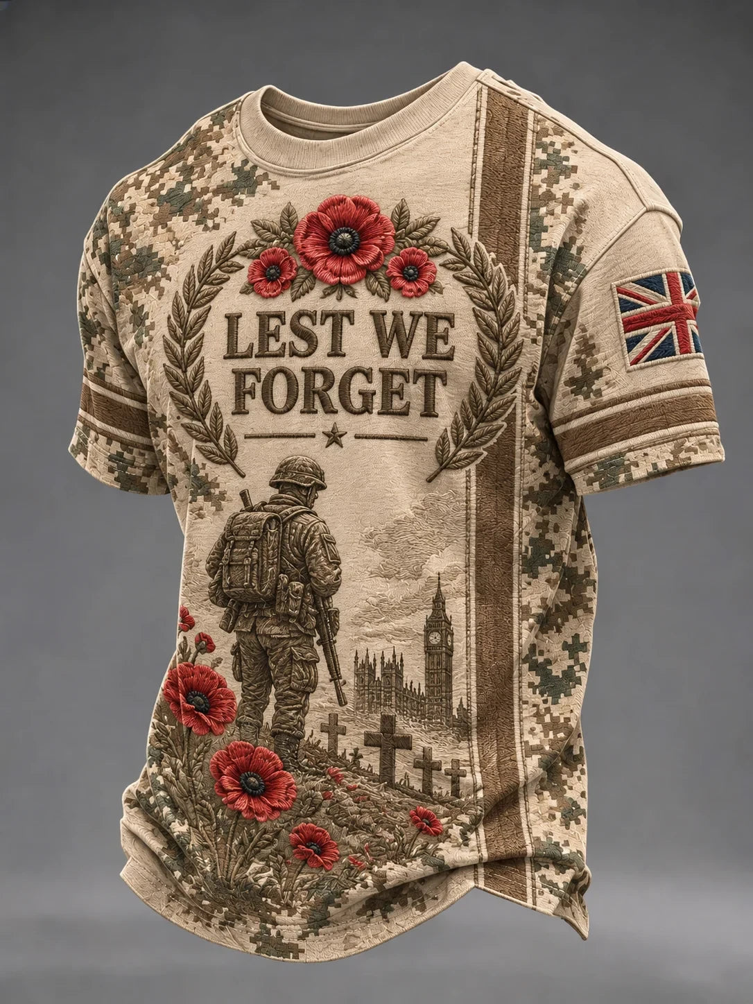 Lest We Forget T-Shirt Fallen Soldier Remembrance Apparel Gift For Veterans - Foxy23shop