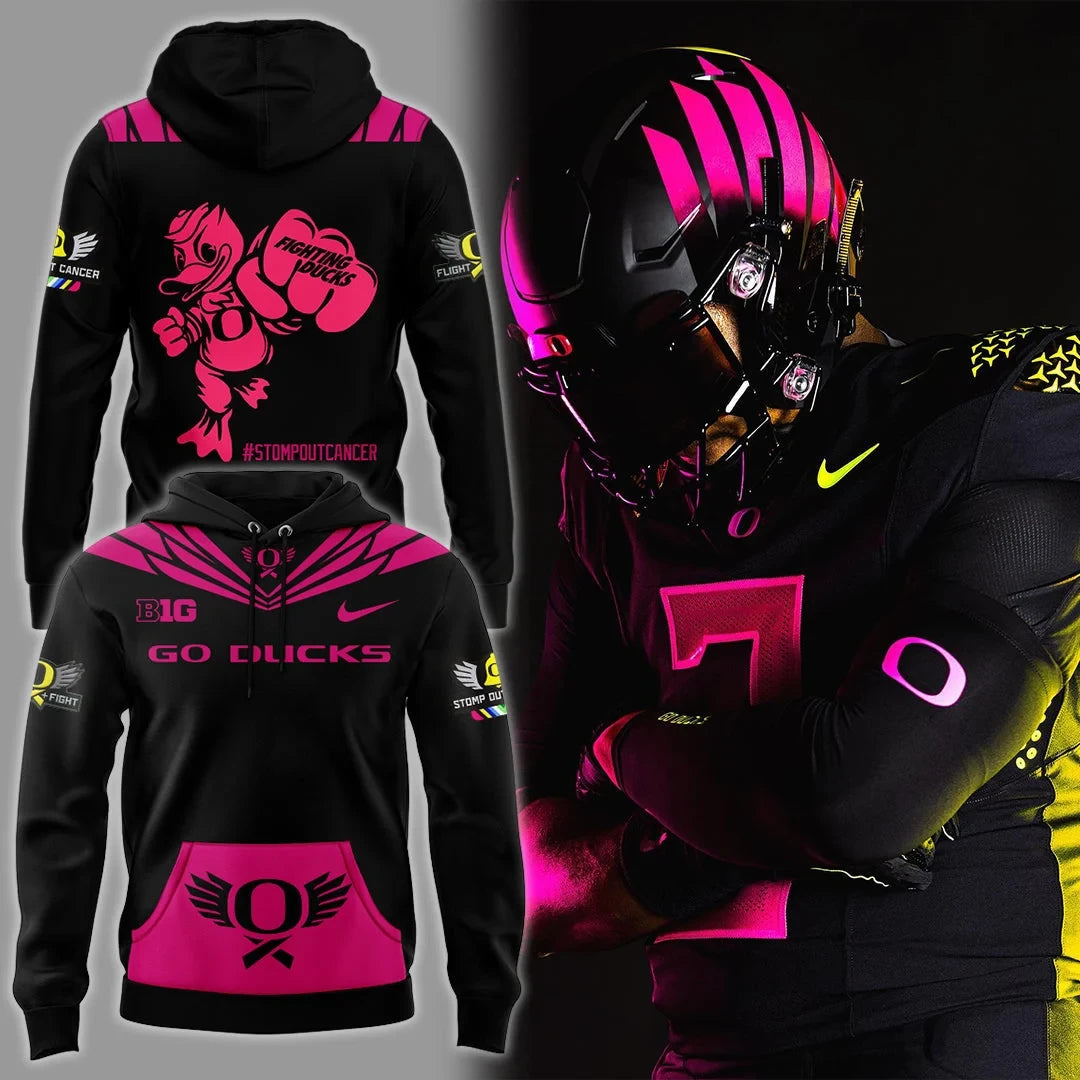 Oregon Ducks Mech Breast Cancer Awareness Hoodie Best Gifts For Duck Fans - Foxy23shop