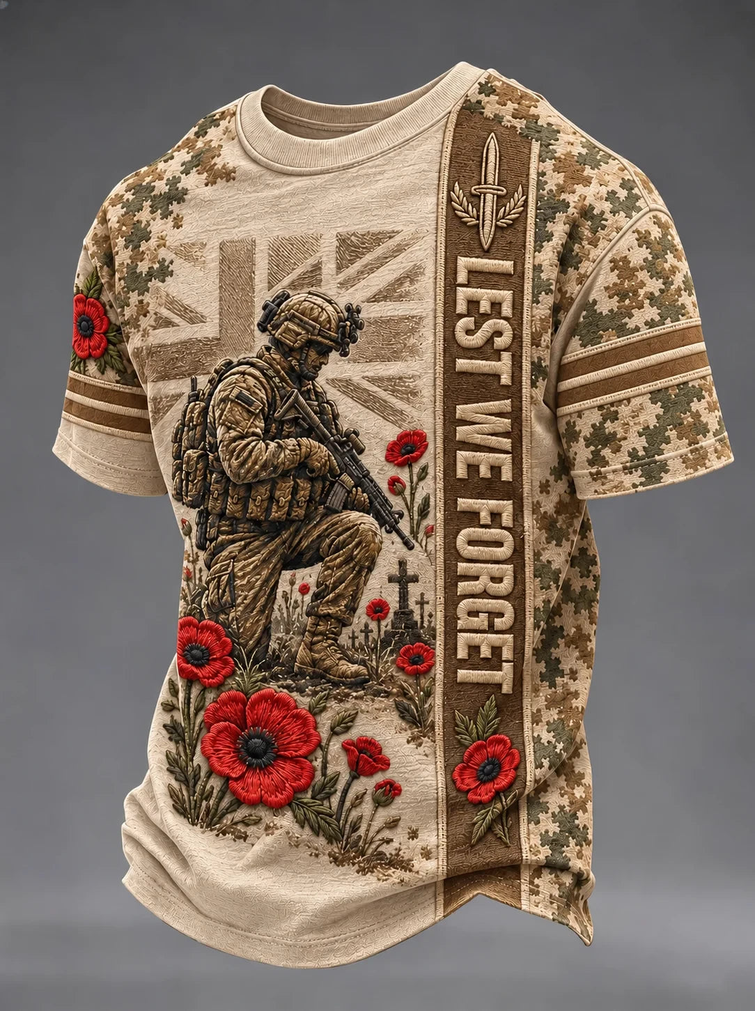 Lest We Forget T-Shirt Honor Fallen Heroes Apparel Gift For Veterans - Foxy23shop