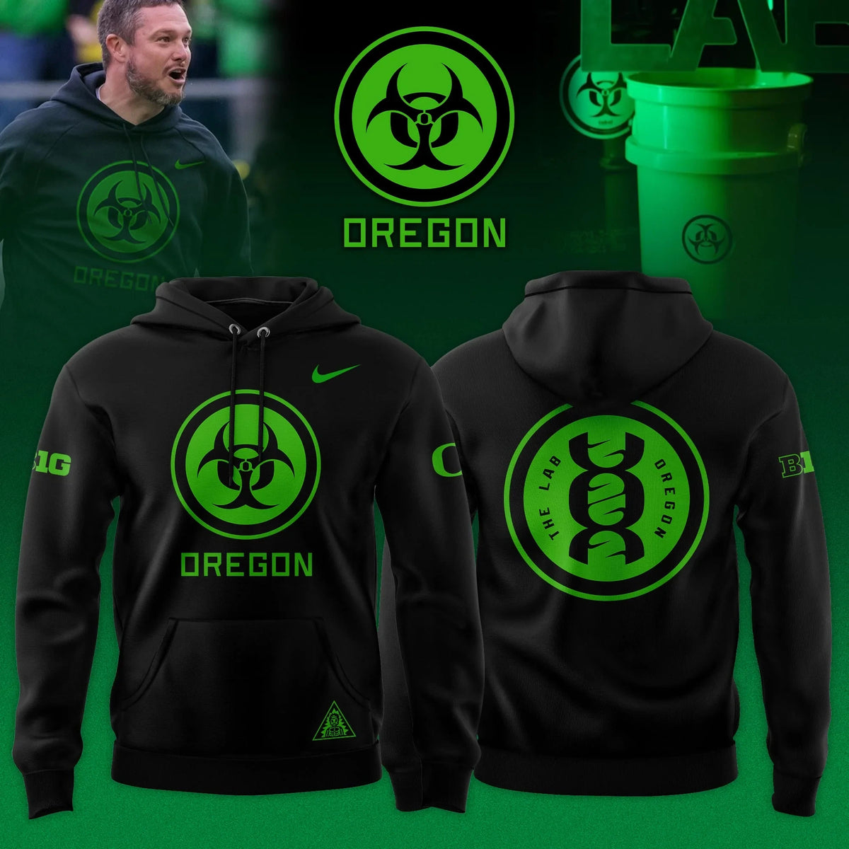 Oregon Ducks Merch The Lab Hoodie Oregon Ducks Hooded Sweatshirt Fan Gear - Foxy23shop