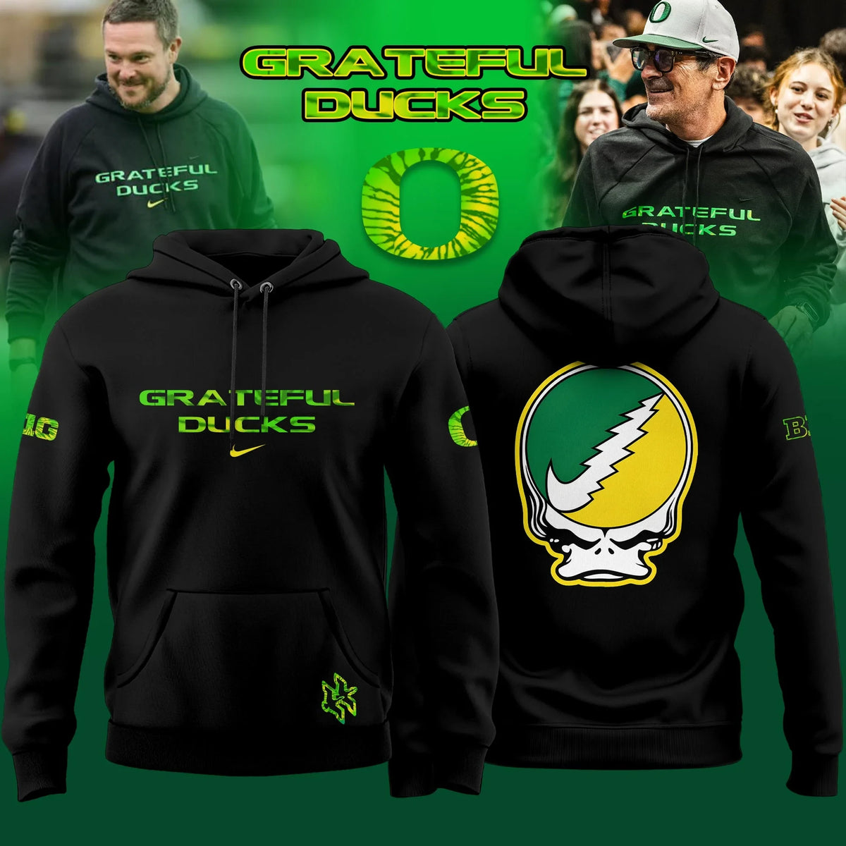 Oregon Ducks x Grateful Dead Merch Grateful Ducks 2026 Hoodie Best Fan Gear - Foxy23shop