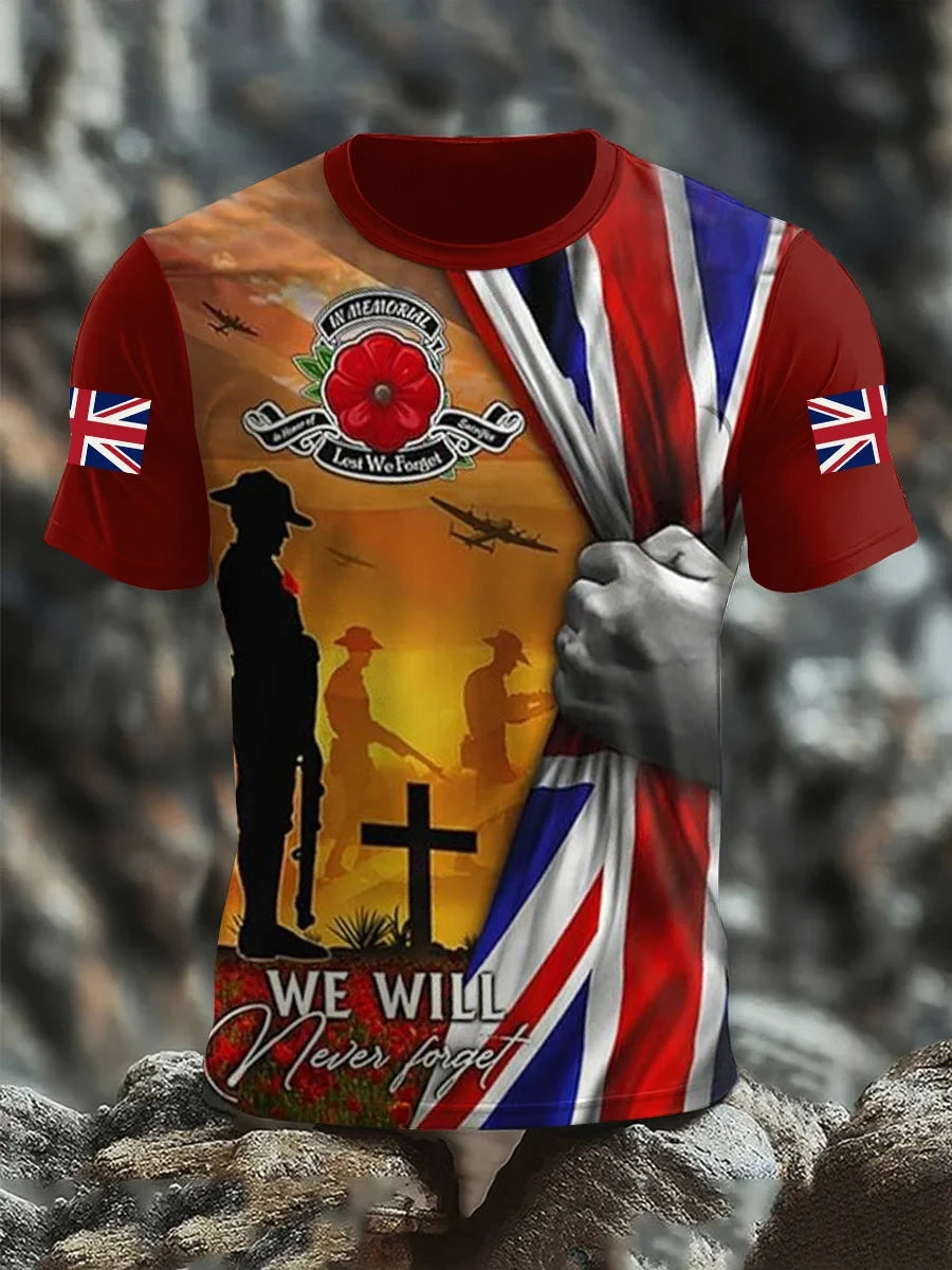 Lest We Forget T-Shirt Veteran Service Memorial Clothing Gift For Fathers - Foxy23shop