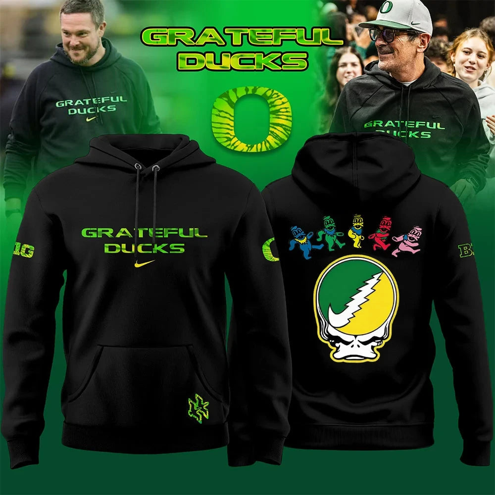 Oregon Ducks x Grateful Dead Merch Grateful Ducks Hoodie Best Gifts For Fans - Foxy23shop