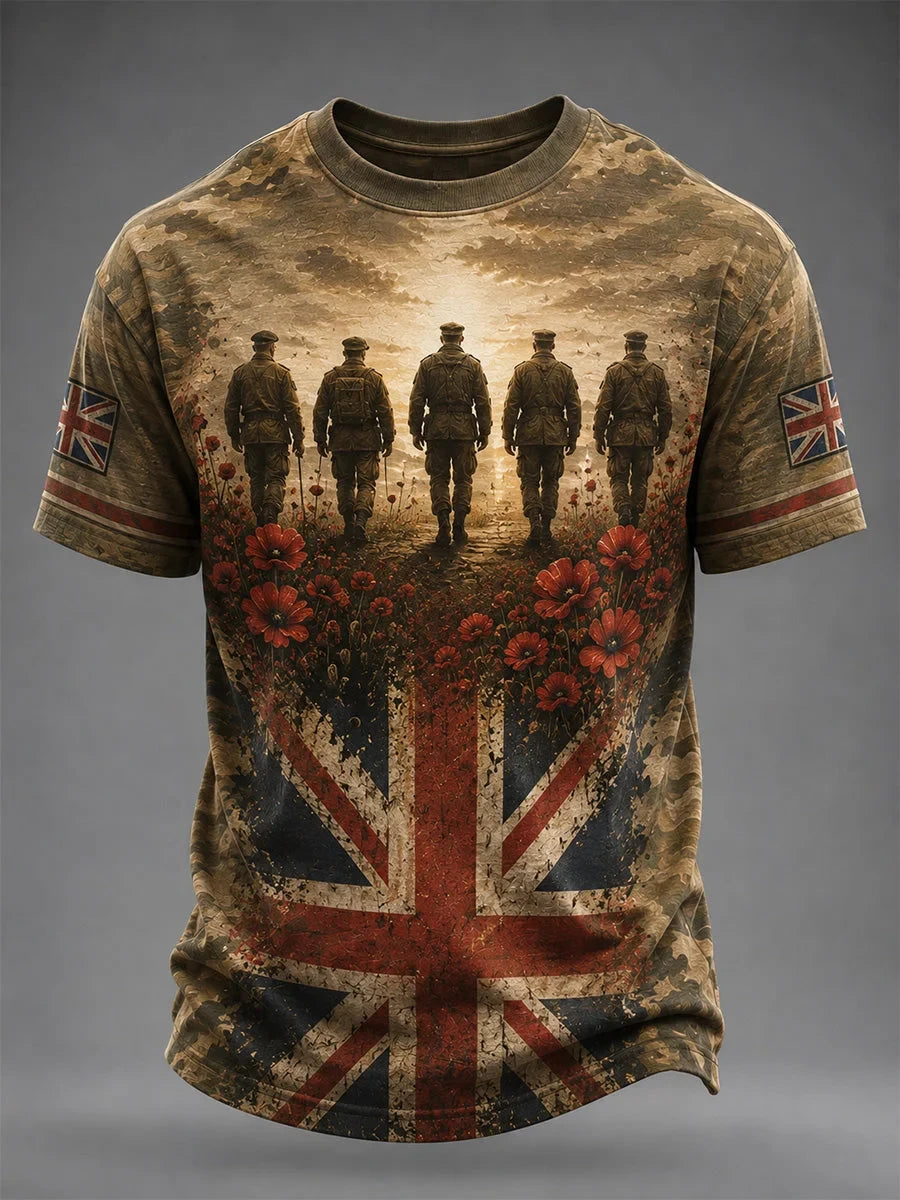 British Veterans Memorial Print T-Shirt Unique Clothing Gift For Veterans Family - Foxy23shop