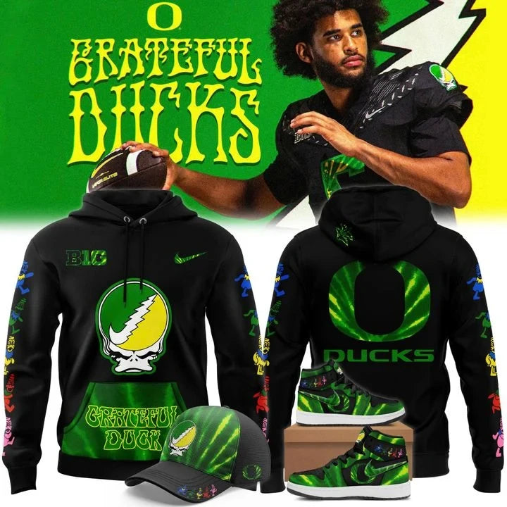 Oregon Ducks x Grateful Dead Merch Grateful Ducks Hoodie Gift For Brother - Foxy23shop