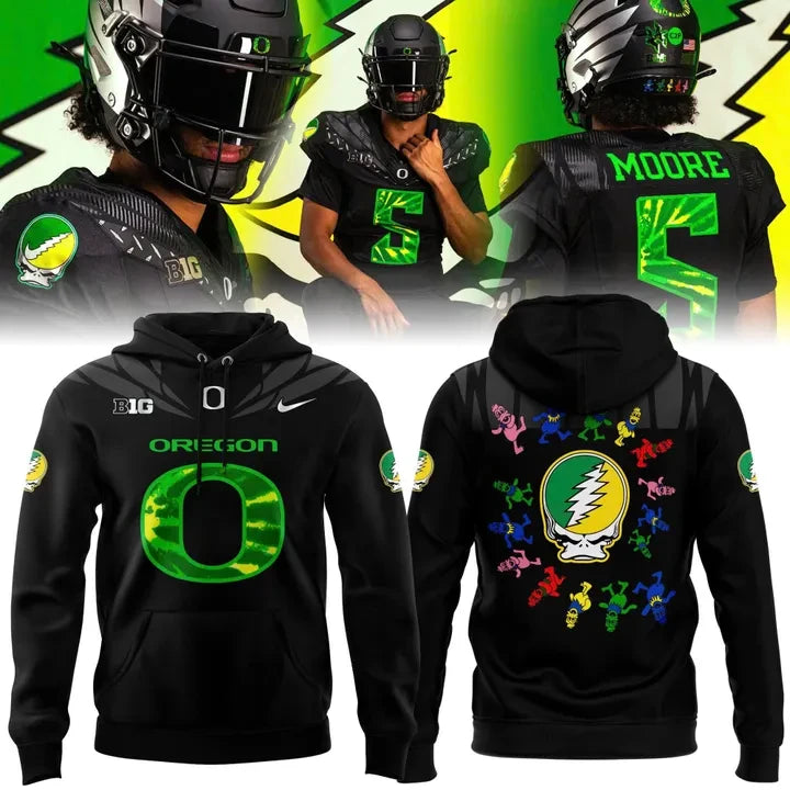 Oregon Ducks x Grateful Dead Merch Grateful Ducks Hoodie Gift For Rock Fan - Foxy23shop