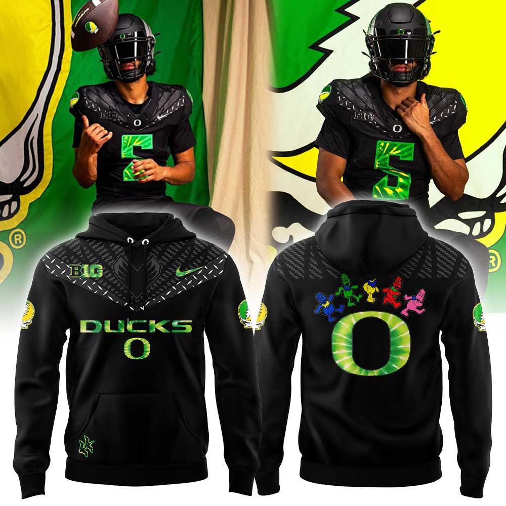 Oregon Ducks x Grateful Dead Merch Grateful Ducks Hoodie Rock Lover Presents - Foxy23shop