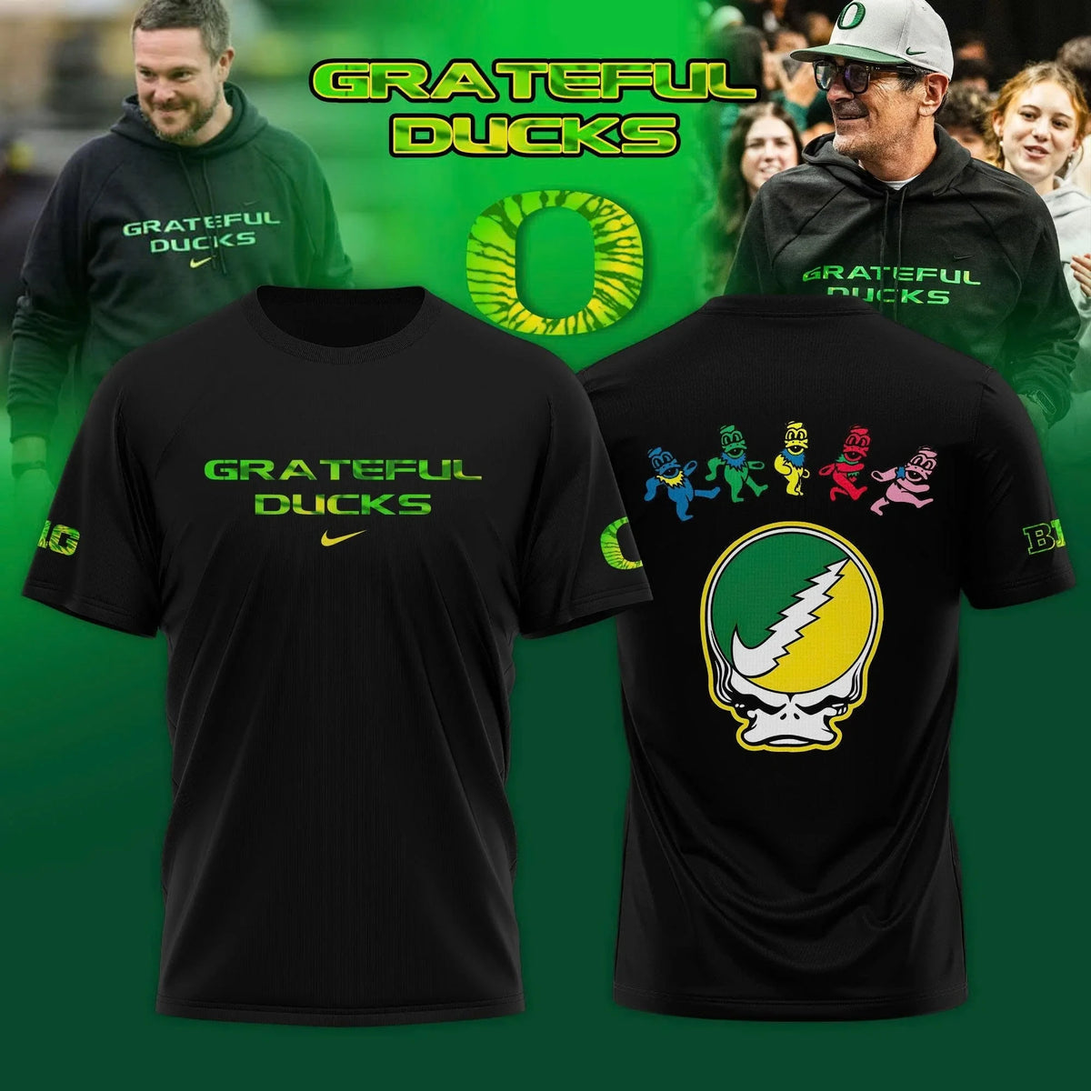 Oregon Ducks x Grateful Dead Merch Grateful Ducks Shirt Gifts For Duck Fans - Foxy23shop