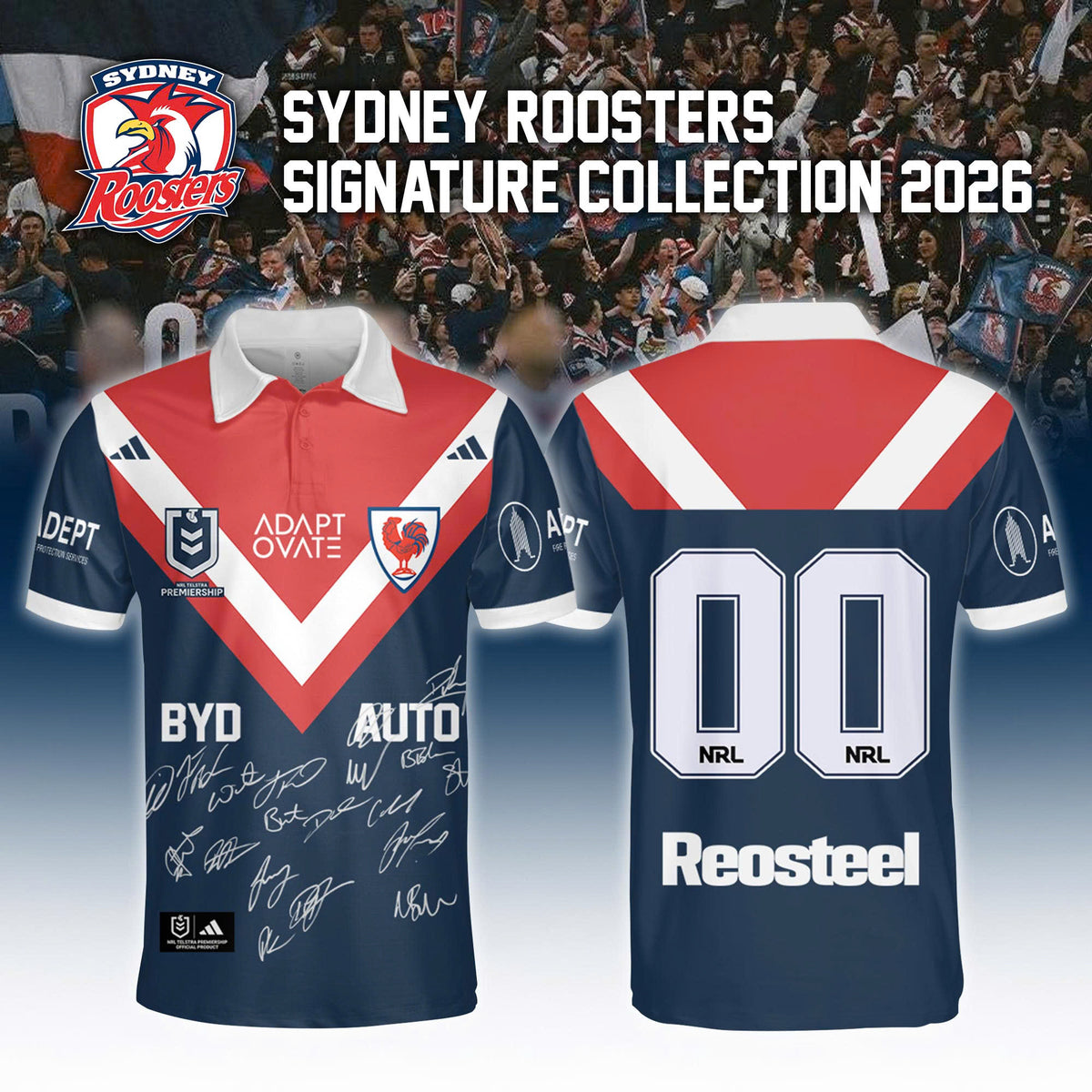 Personalized Sydney Roosters 2026 Signed Polo Shirt Gifts Ideas For Sydney Roosters Fans - Foxy23shop
