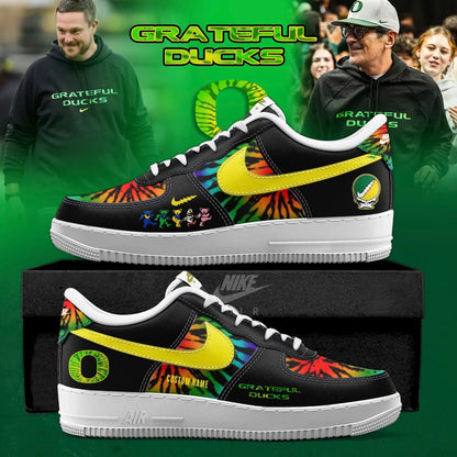 Custom Oregon Ducks x Grateful Dead Merch Grateful Ducks Sneakers Gifts idea For Fans - Foxy23shop