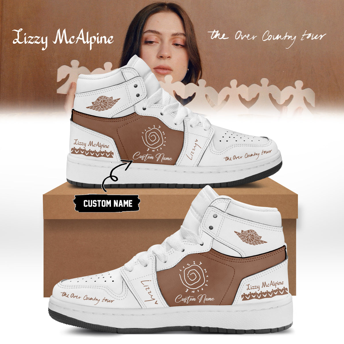 Custom Lizzy McAlpine The Over Country Tour 2026 Sneakers Lizzy McAlpine Shoes - Foxy23shop