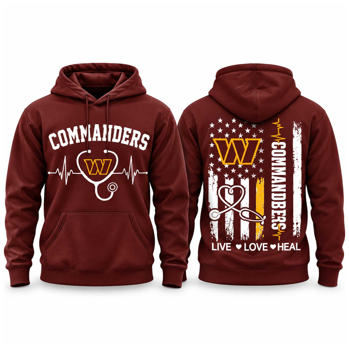 Washington Commanders Nurse Appreciation Day 2026 Hoodie 2026 Commanders Apparel Fan Gear - Foxy23shop
