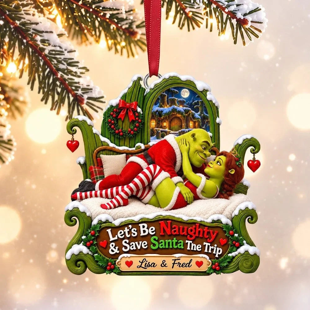 Shrek Fiona Naughty Christmas Ornament Xmas Tree Decor Gifts For Shrek Lovers - Foxy23shop