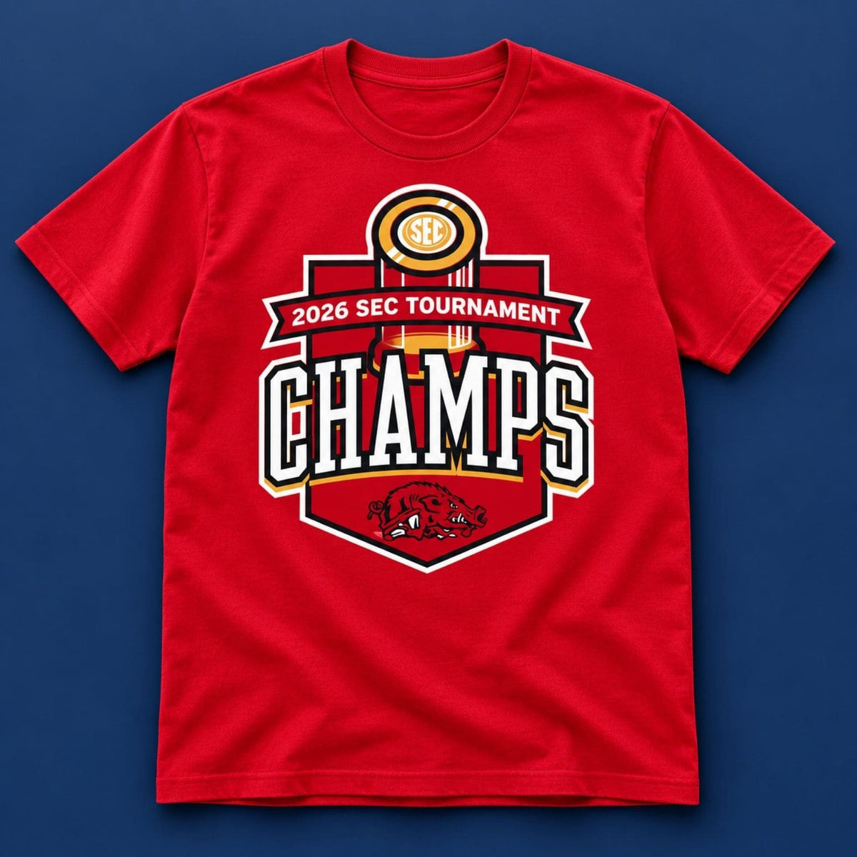 Arkansas Razorbacks 2026 Sec Basketball Tournament Champs T-Shirt Arkansas Razorbacks Gear - Foxy23shop