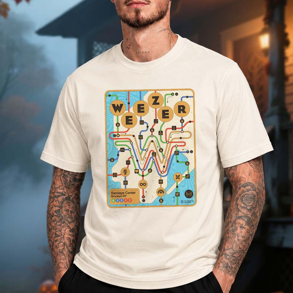 Weezer Brooklyn NY Event Poster At Barclays Center In Brooklyn NY T-Shirt Presents For Weezer Fans - Foxy23shop