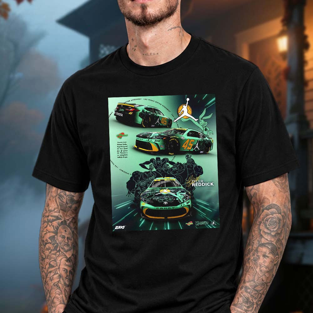 Tyler Reddick Jordan 45 Monstars Camry Las Vegas Racing T-Shirt Tyler Reddick Merch Gifts For Fans - Foxy23shop