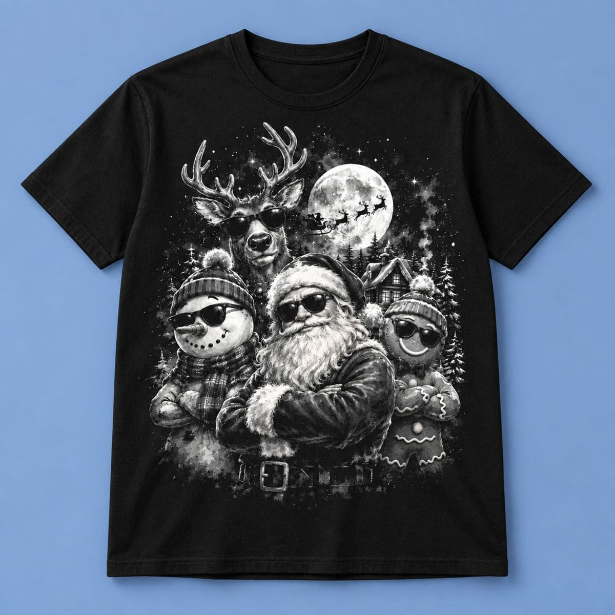 Santa Claus Reindeer Snowman Gingerbread Man Christmas Crew Shirt Gift For Boyfriend - Foxy23shop