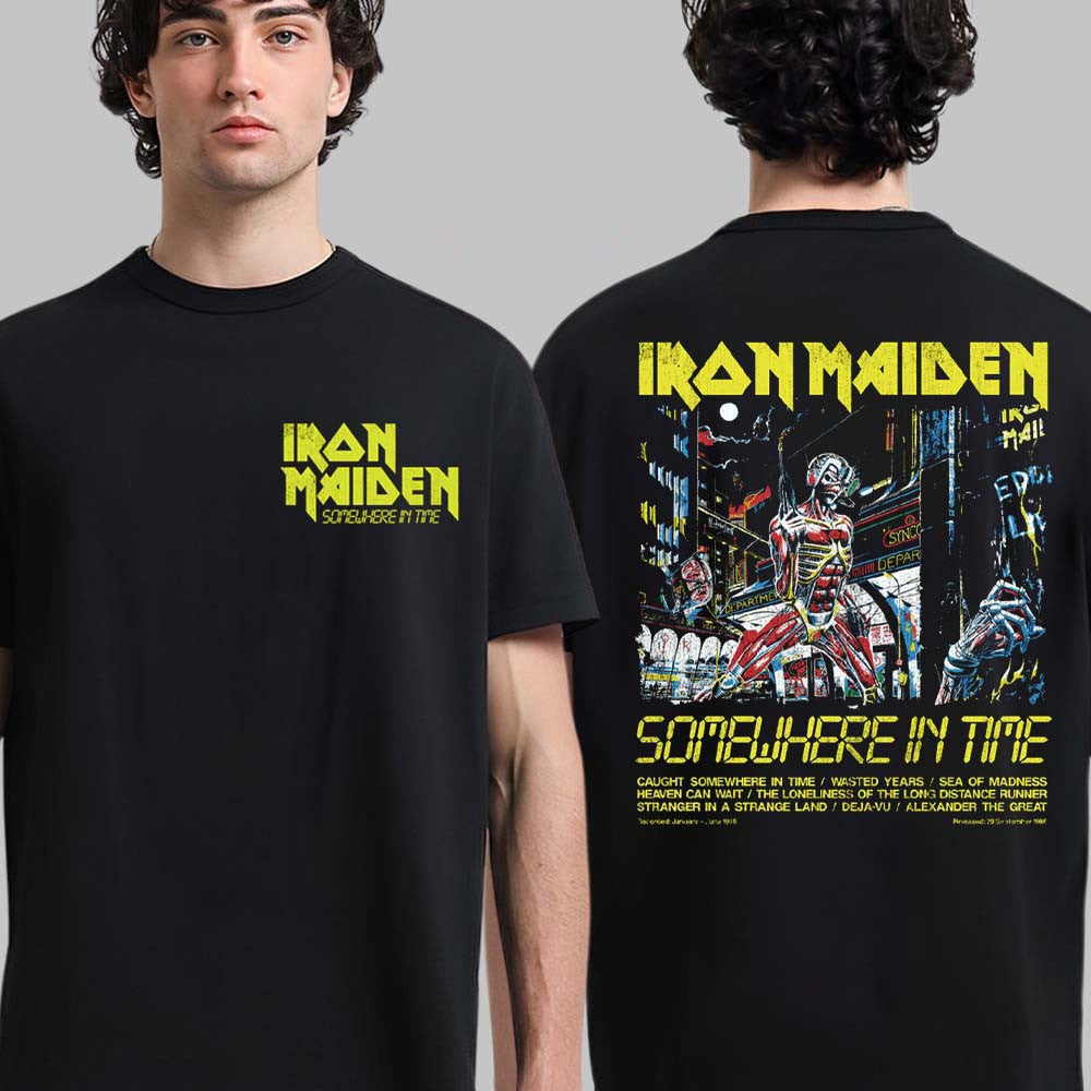 Iron Maiden Merch Somewhere In Time 40th Anniversary T-Shirt Iron Maiden Clothing Unique Gifts Ideas - Foxy23shop