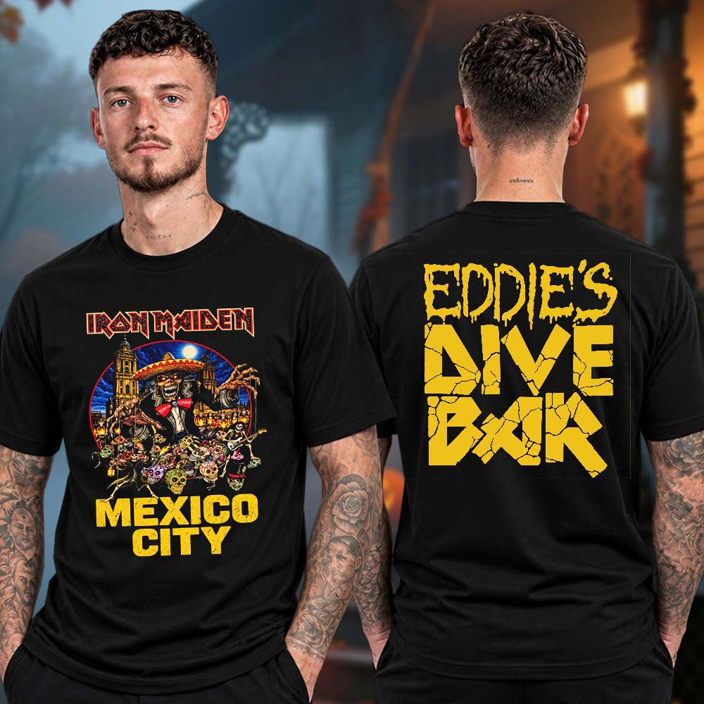 Iron Maiden Mexico City 2026 Eddie Dive Bar T-Shirt Iron Maiden Merch Gifts For Fan - Foxy23shop